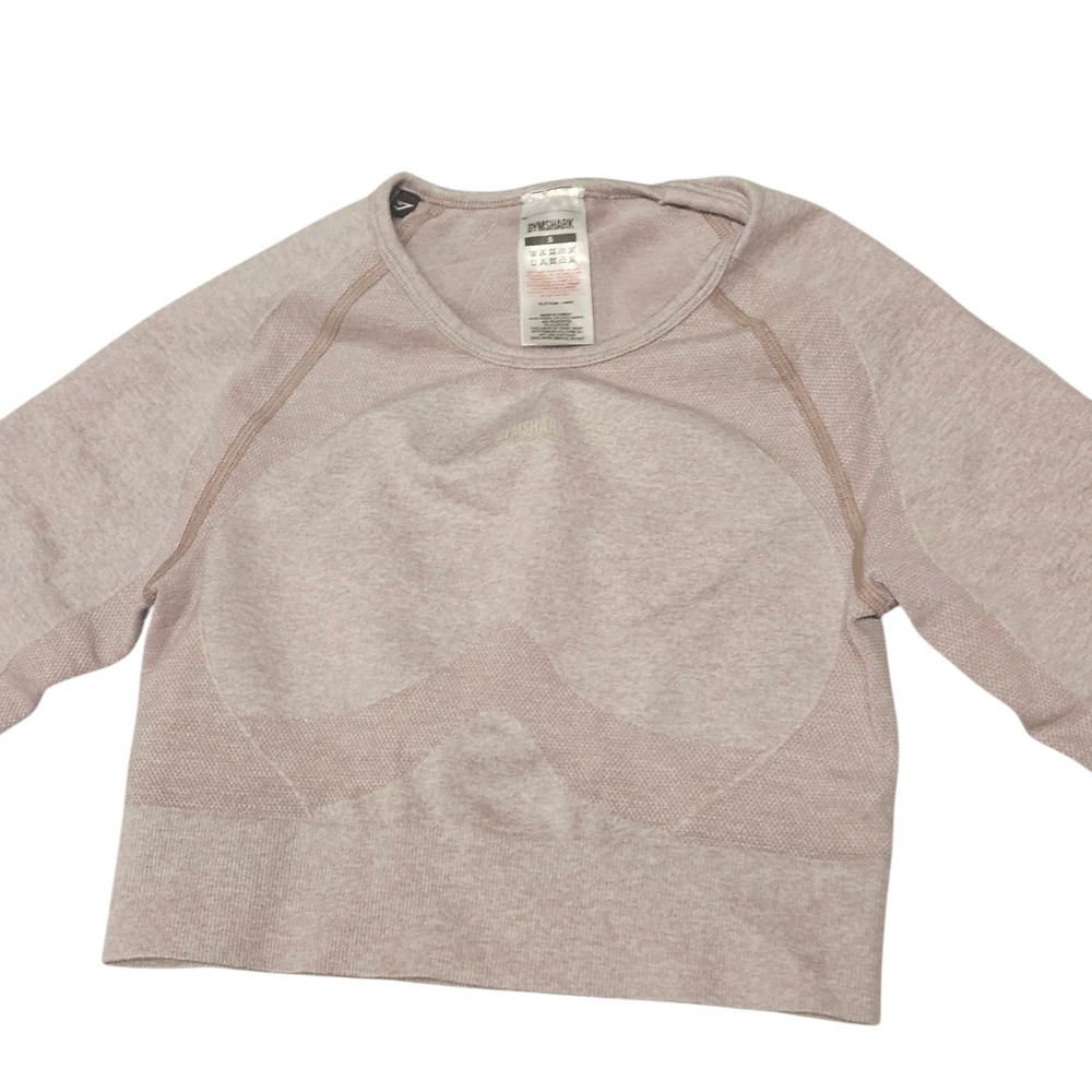Gymshark Flex Crop Top Long Sleeve Blush Pink Open Back Size Small‎ - Picture 2 of 6